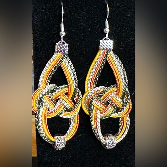 Hand Crafted Jewelry - Handmade Paracord Fall Color Earrings